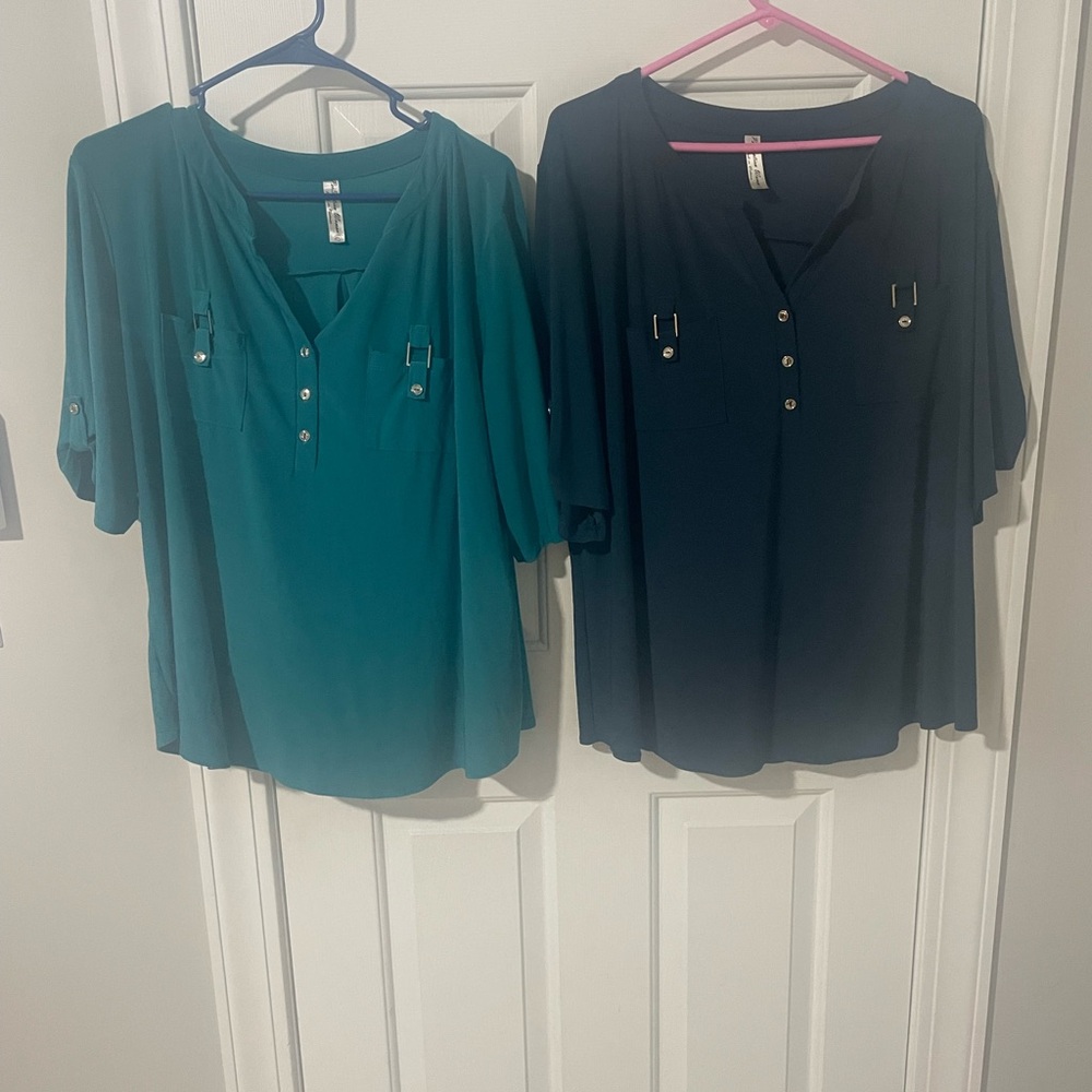 Perception Women 3x tops light and dark teal